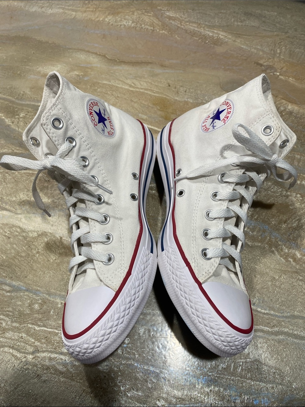 Converse White High Top Sneakers Size Men’s 7 Women’s 9
